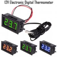 Led термометър 12v термо датчик температурен сензор , снимка 2 - Абсорбатори - 39704219