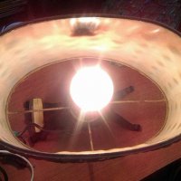 Стара ковано желязо лампа с абажур от папрат, снимка 3 - Други ценни предмети - 36946236