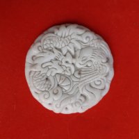 Медальон нефрит, снимка 1 - Антикварни и старинни предмети - 39943411