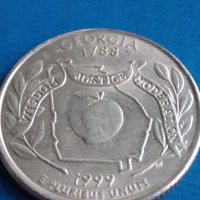 25 цента САЩ 1999 Джорджия ,юбилейна, снимка 1 - Нумизматика и бонистика - 10823526