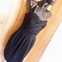 Черна къса рокля бюстие С/М, снимка 2 - Рокли - 32974826