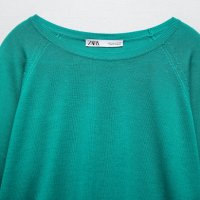 Зелена блуза от тъничко фино плетиво , снимка 2 - Блузи с дълъг ръкав и пуловери - 43897114