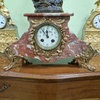 Прекрасен антикварен колекционерски френски каминен часовник , снимка 3 - Антикварни и старинни предмети - 43815433
