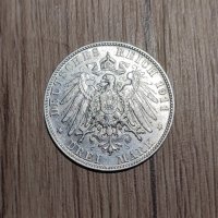 Сребърна монета 3 марки 1911 Бавария Германия, снимка 1 - Нумизматика и бонистика - 43950938