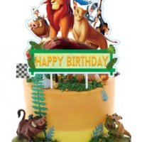 Цар Лъв Happy Birthday картонен топер украса за торта декор парти рожден ден, снимка 1 - Други - 36989626