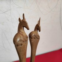 Страхотен Комплект Дърворезба Вилица-Лъжица, снимка 2 - Антикварни и старинни предмети - 32404229