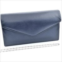 Дамска Абитуриентска Чанта Клъч Тип Плик В Синьо Кожена, снимка 1 - Чанти - 44113411
