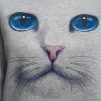 Нов дамски суичър с 3D принт сива Котка със сини очи, снимка 10 - Суичъри - 27502878