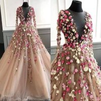 Бална рокля тип Принцеса с 3 Д рози, снимка 1 - Рокли - 43342544