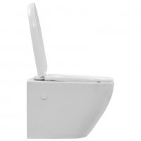 Окачена тоалетна чиния без ръб, керамична, бяла, снимка 7 - Други - 37691922