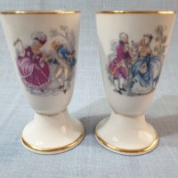 Старинни френски порцеланови чаши Decors de Paris - чаши 2 броя, снимка 1 - Чаши - 43683977