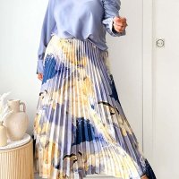 Дамска плисирана пола с щампа с А-силует, 2цвята, снимка 7 - Поли - 44016030