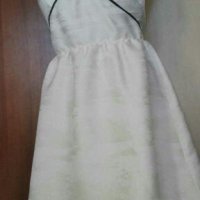 Нова рокля в бяло и екрю, с лек блясък ПРОМОЦИЯ 🍀👗XS,S🍀👗 арт.422, снимка 3 - Рокли - 28263535