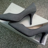 Дамски елегантни обувки Victoria Delеf, нови, с кутия, сиви, снимка 5 - Дамски обувки на ток - 28239342
