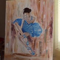 Картина със синя балерина, снимка 1 - Картини - 29063349