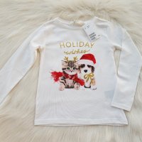 Коледна блуза H&M 4-6 и 6-8 години, снимка 1 - Детски Блузи и туники - 26654216