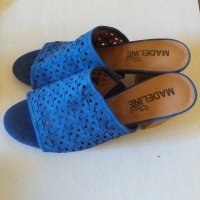 Дам.сандали/чехли-"Madeline"/изк.велур/-№39-цвят-сини. Закупени от Италия., снимка 2 - Сандали - 26229949