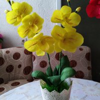 Цветя от хартия-орхидея, снимка 13 - Изкуствени цветя - 24675846