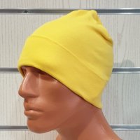 Нова мъжка зимна шапка с подгъв в жълт цвят, снимка 11 - Шапки - 39325389