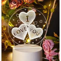 Интериорна 3D - LED настолна лампа "I LOVE U"
ОБИЧАМ ТЕ Чудесен Подарък 
, снимка 1 - Други - 43039018