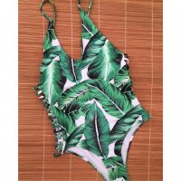 Цял зелен бански палми, снимка 6 - Бански костюми - 30570830