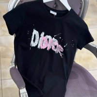 💥Christian Dior два цвята дамски тениски💥, снимка 1 - Тениски - 43695699
