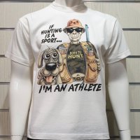 Нова мъжка забавна тениска с трансферен печат I'M AN ATHLETE, ловец, снимка 5 - Тениски - 28295676