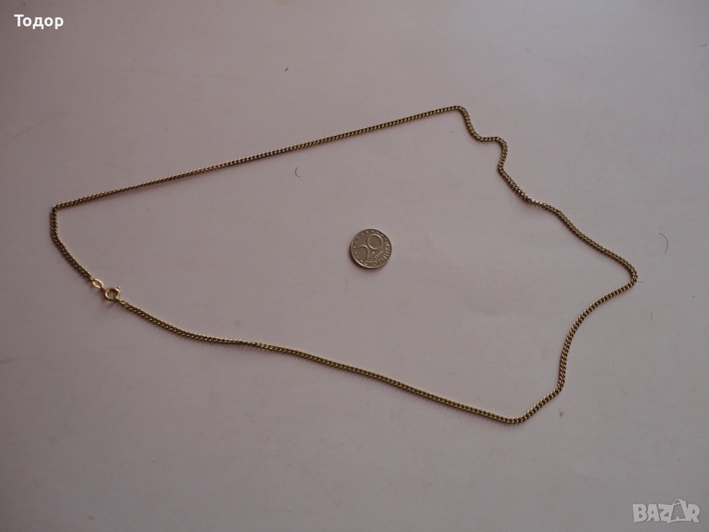 Позлатено колие верижка  Gold Double FBM, снимка 1
