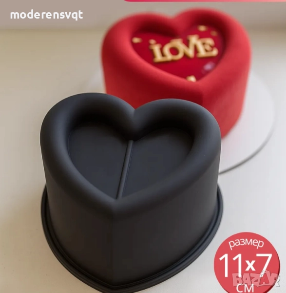 Силиконова форма сърце за торни свещи, снимка 1