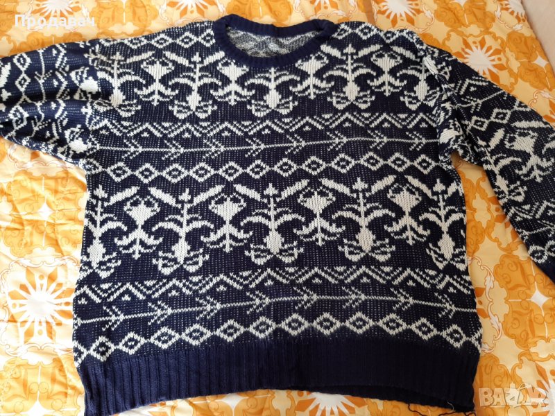 Пуловер синьо и бяло , снимка 1