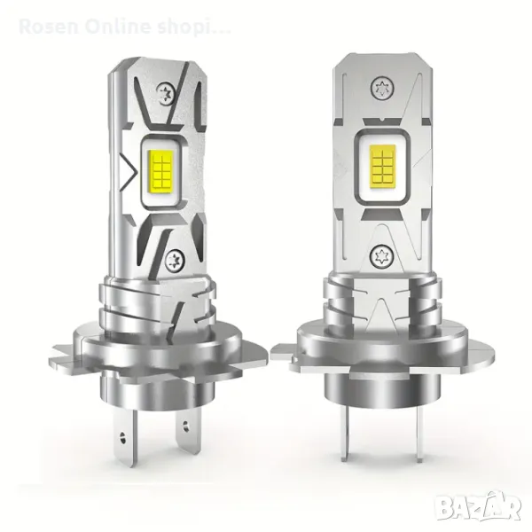 2 броя 100W H7 LED крушки за автомобил, 30000LM алуминиеви,CANBUS светлини, 12V,6500K, снимка 1