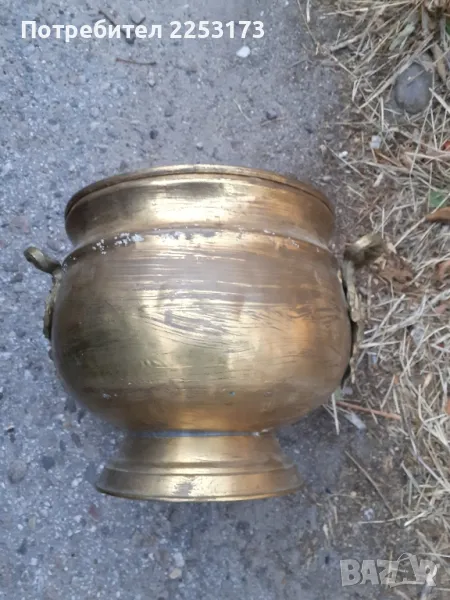 Голяма бронзова кашпа, снимка 1