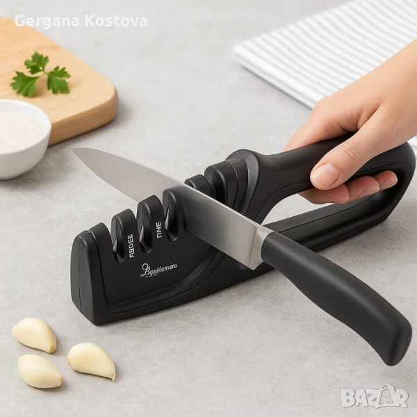 🔪 Точило за ножове Luigi Ferrero Prima FR-1505 – професионално ръчно заточване в 3 стъпки, снимка 1