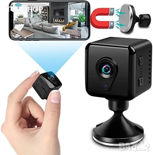 Нова Шпионска мини скрита камера за сигурност наблюдение охрана дом 4K HD, снимка 1
