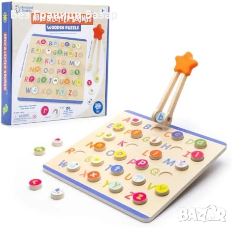 Нов Образователен пъзел с букви за деца 3+ Монтесори играчка обучение, снимка 1