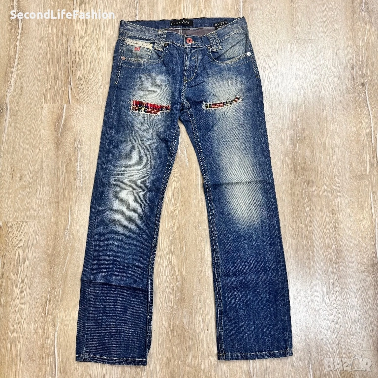 Мъжки дънки MISHUMO, сини, накъсани прави размер W32 L32, снимка 1