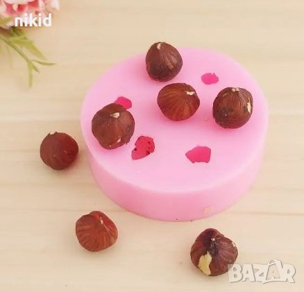 Лешник Лешници ядки силиконов молд форма фондан смола декор, снимка 1