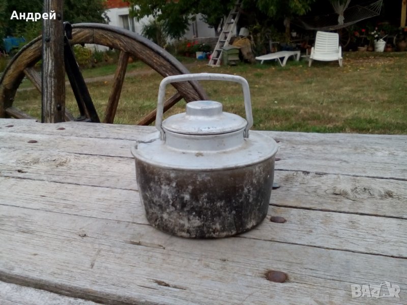 Стара алуминиева котленка,чайник, снимка 1