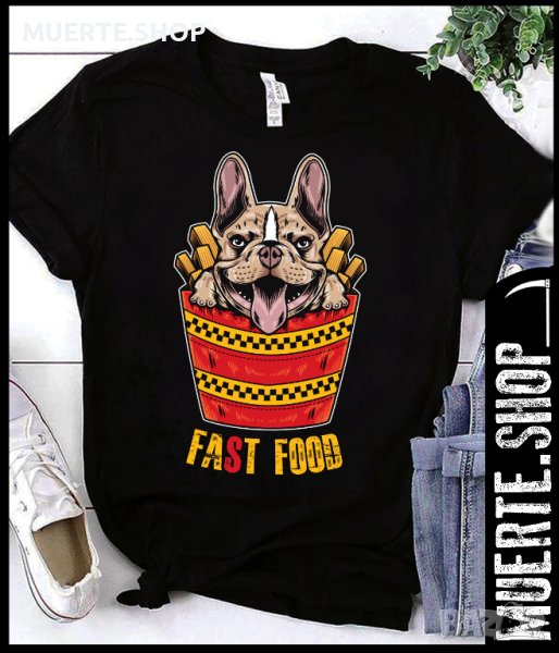 Дамска тениска с щампа FAT FOOD, снимка 1