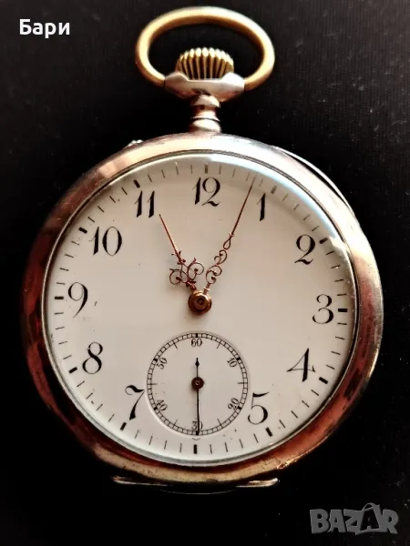 Джобен сребърен часовник Helvetia , снимка 1