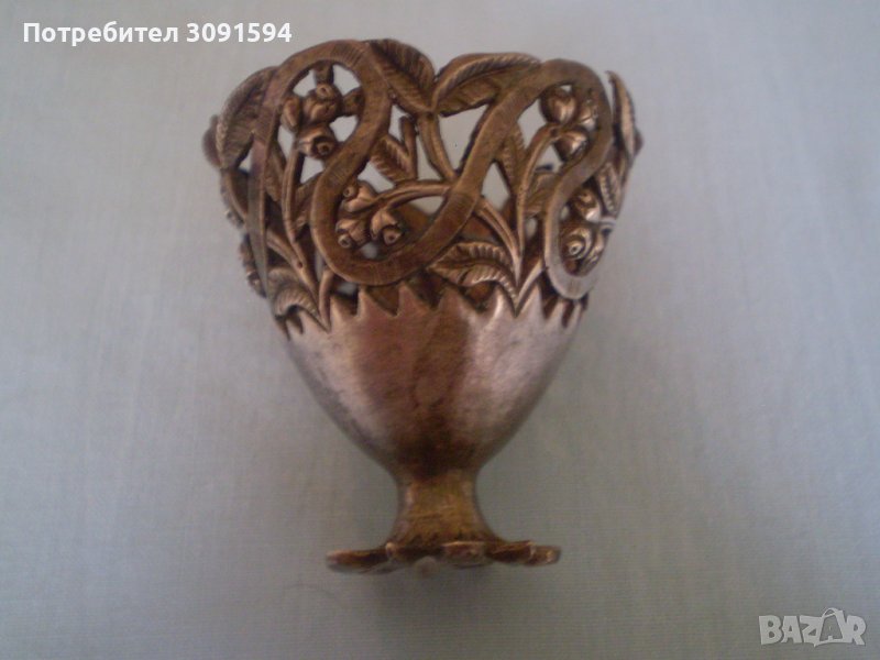  АНТИЧЕН сребърен зарф за великденско яйце , снимка 1