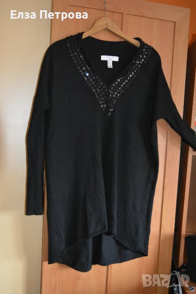Есенно-зимна дълга черна блуза, снимка 1