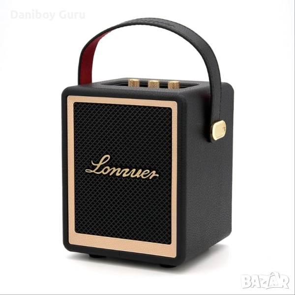 Lonzuer Action Retro дървен преносим Bluetooth високоговорител, подобрен бас, Bluetooth 5.3, 60W, снимка 1