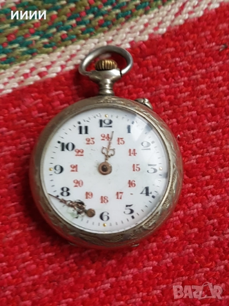 Сребърен джобен часовник , снимка 1