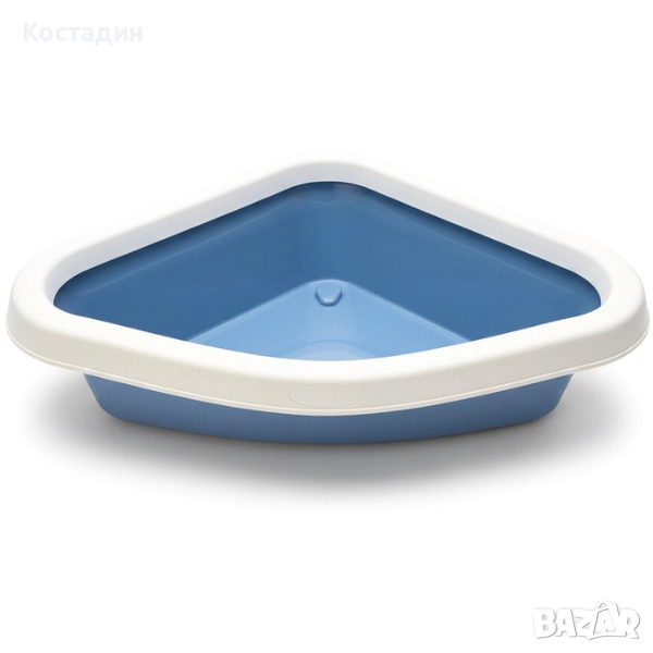 Ъглова Котешка Тоалетна - 56см/40см/14см - Синя разцветка - Sprint Corner - Stefanplast, снимка 1