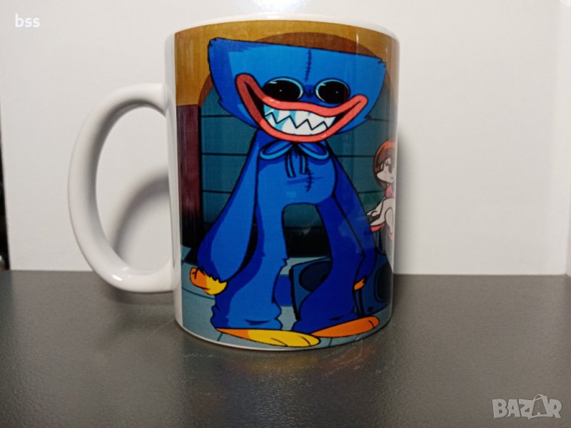 Бяла порцеланова чаша на Хъги Лъги / Huggy Wuggy, снимка 1