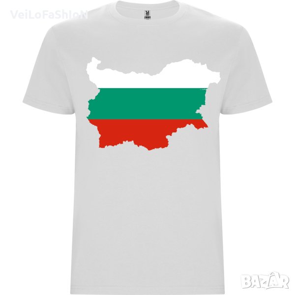 Нова мъжка тениска с Картата на България в бял цвят , снимка 1