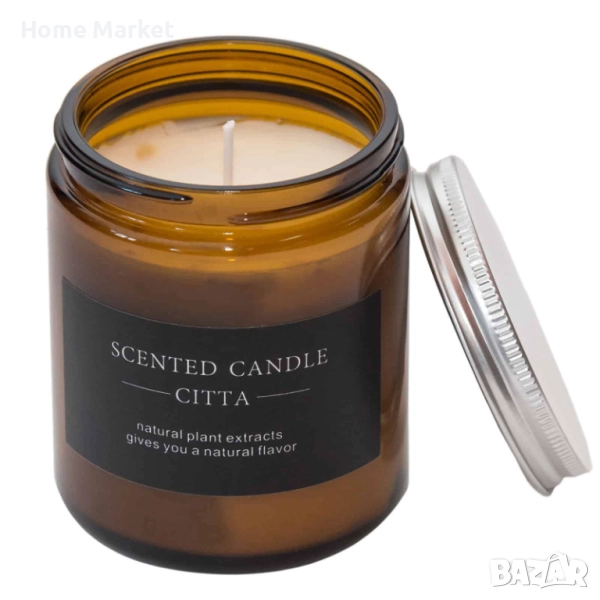 Аромaтна свещ в буркан Ароматна свещ в бурканче от естествен минерален восък, обогатен с чисти етери, снимка 1