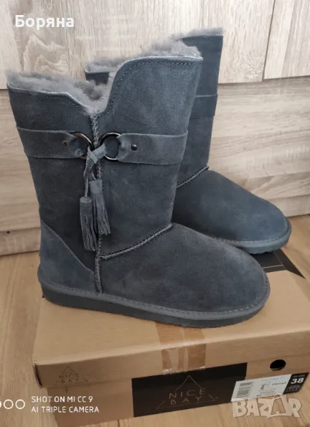 Nice Bay нови ботуши агнешка кожа 38 номер ugly boots, снимка 1