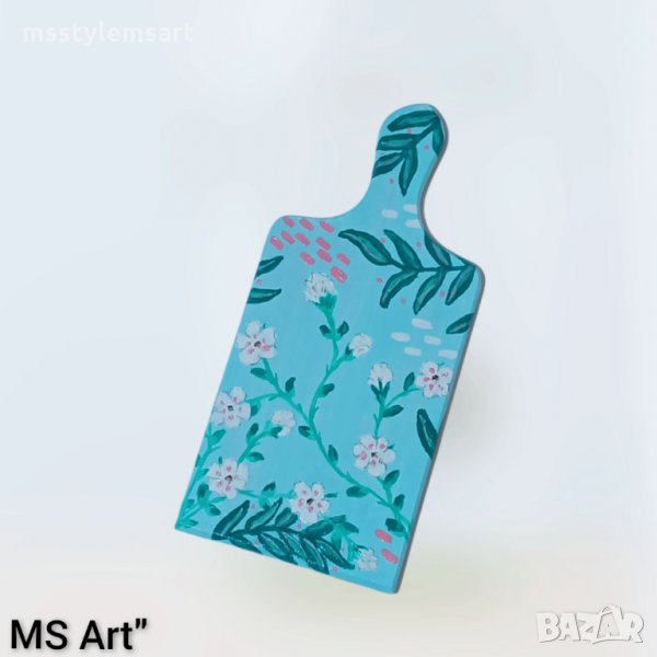 Декоративна дървена дъска с цветя!, снимка 1